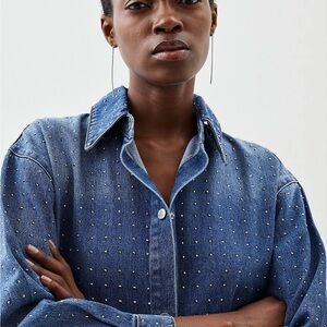 Karen Millen Embellished Denim Shirt